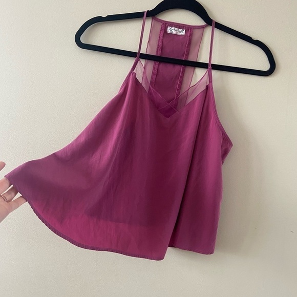 INTIMATELY by Free People Mauve Purple Flowy Boho Mesh Tank Size Small - Picture 8 of 14